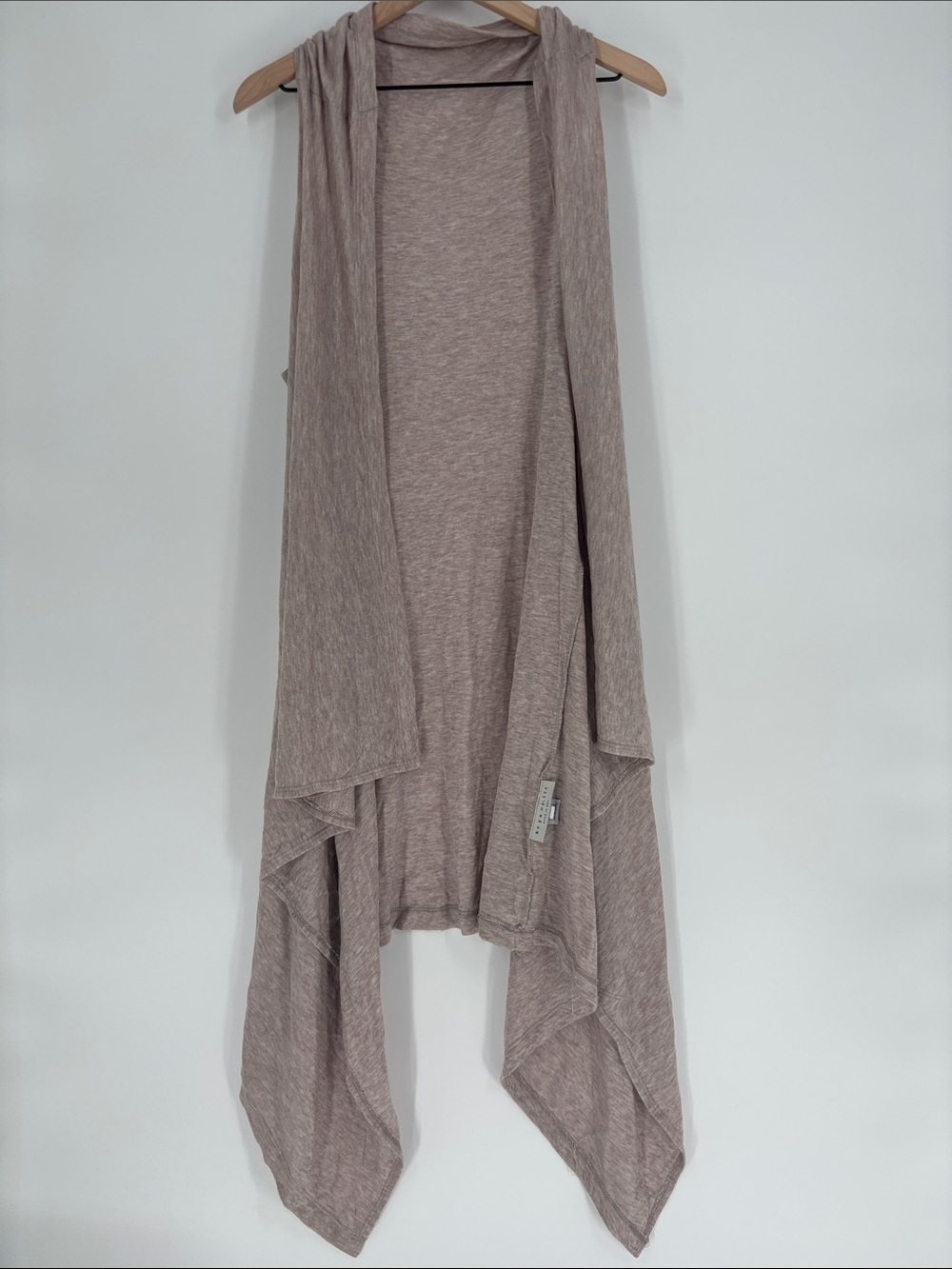 Bryn Walker Draped Waterfall Vest Cardigan Beige xxl